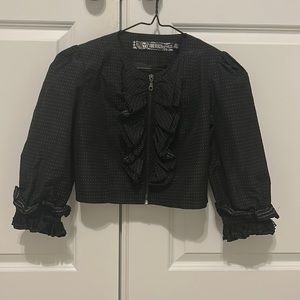 Forever 21 twist black zip up coat